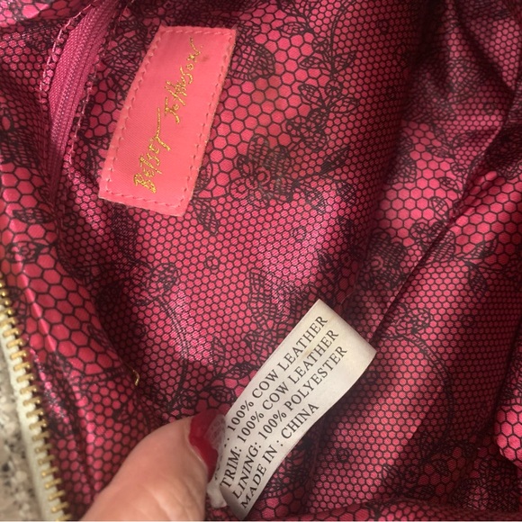 Betsey Johnson 🐍 Python Leather Shoulder Bag with Metal Gold Chains - Picture 12 of 14